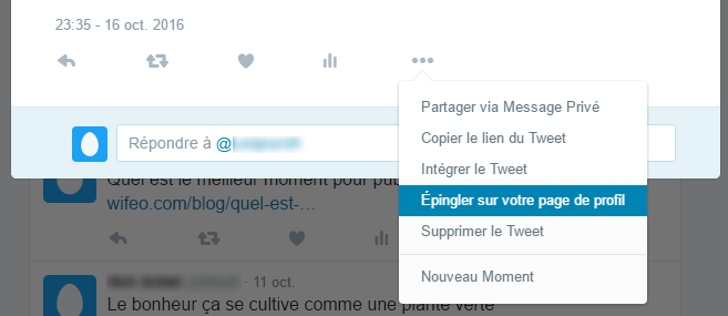 Epingler un tweet
